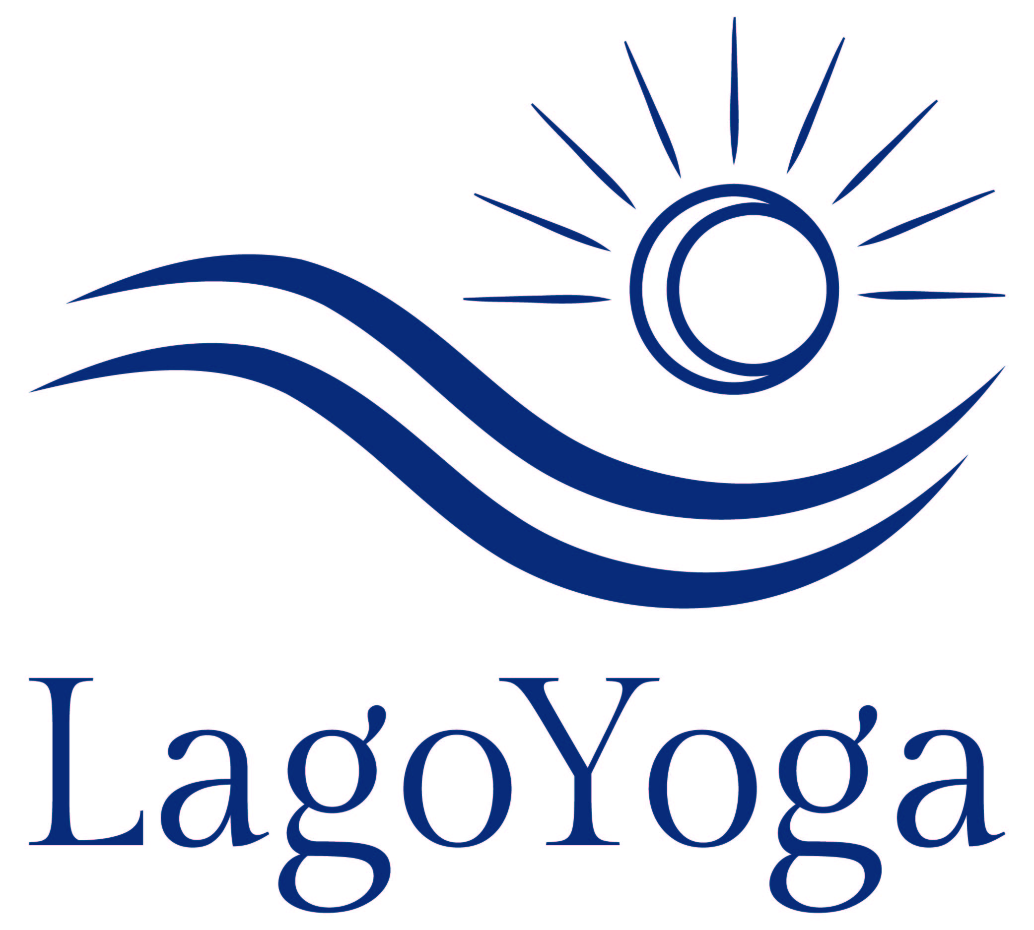 Logo LagoYoga: Wellen, Sonne und Mond