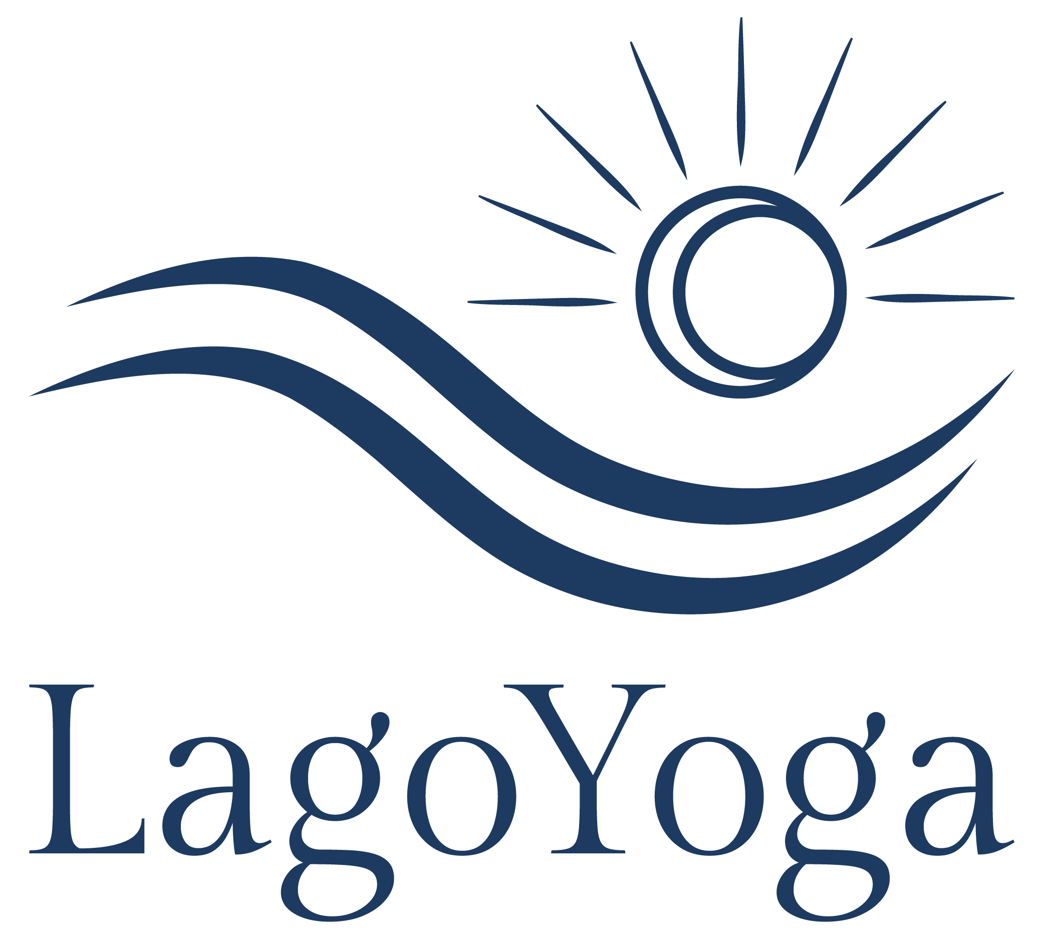 Logo LagoYoga: Wellen, Sonne und Mond